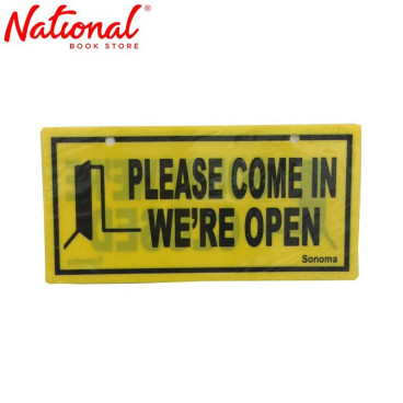 Sonoma Signage 4x8 inches Yellow Come in Were Open/Sorry Were Close - Office Business Supplies