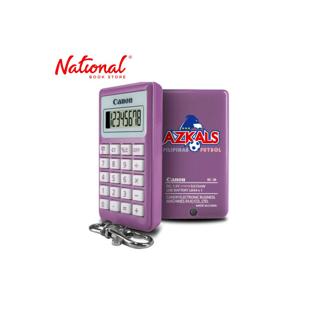 Canon Handheld Calculator KC30 Azkals 8 digits Battery Operated Key Chain, Purple - School & Office