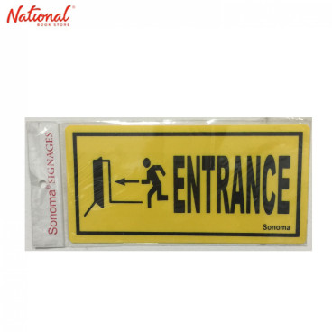 Sonoma Signage 4x8 inches Yellow Entrance - Office - Business - Essentials
