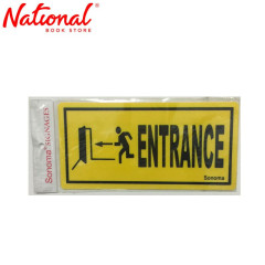 Sonoma Signage 4x8 inches Yellow Entrance - Office - Business - Essentials