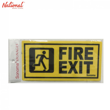 Sonoma Signage 4x8 inches Yellow Fire Exit - Office - Business - Essentials
