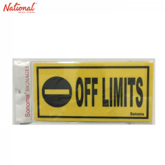 Sonoma Signage 4x8 inches Yellow Off Limits - Office -...