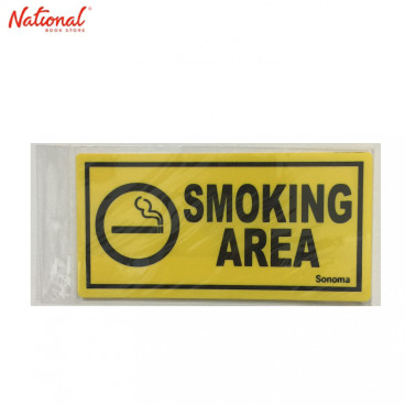 Sonoma Signage 4x8 inches Yellow Smoking Area - Office - Business - Essentials