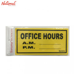 Sonoma Signage 4x8 inches Yellow Office Hours - Office -...