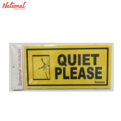 Sonoma Signage 4x8 inches Yellow Quiet Please - Office -...