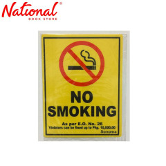 Sonoma Signage 8.5x11 inches Yellow No Smoking - Office - Business - Essentials