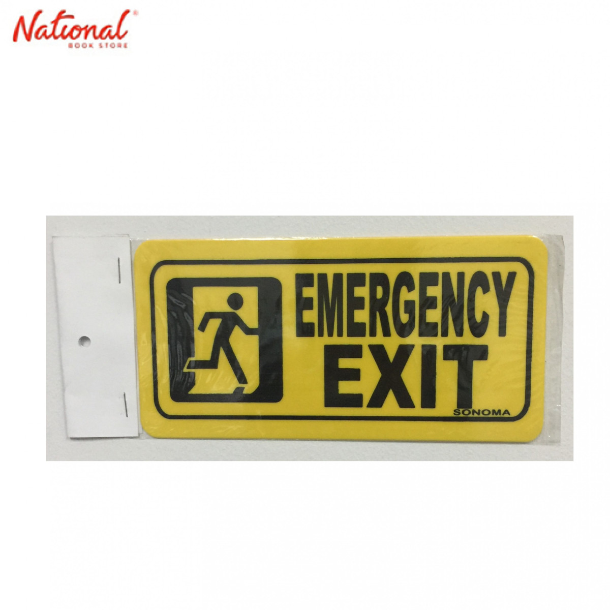 Sonoma Signage 4x8 inches Yellow Emergency Exit - Office - Business - Essentials