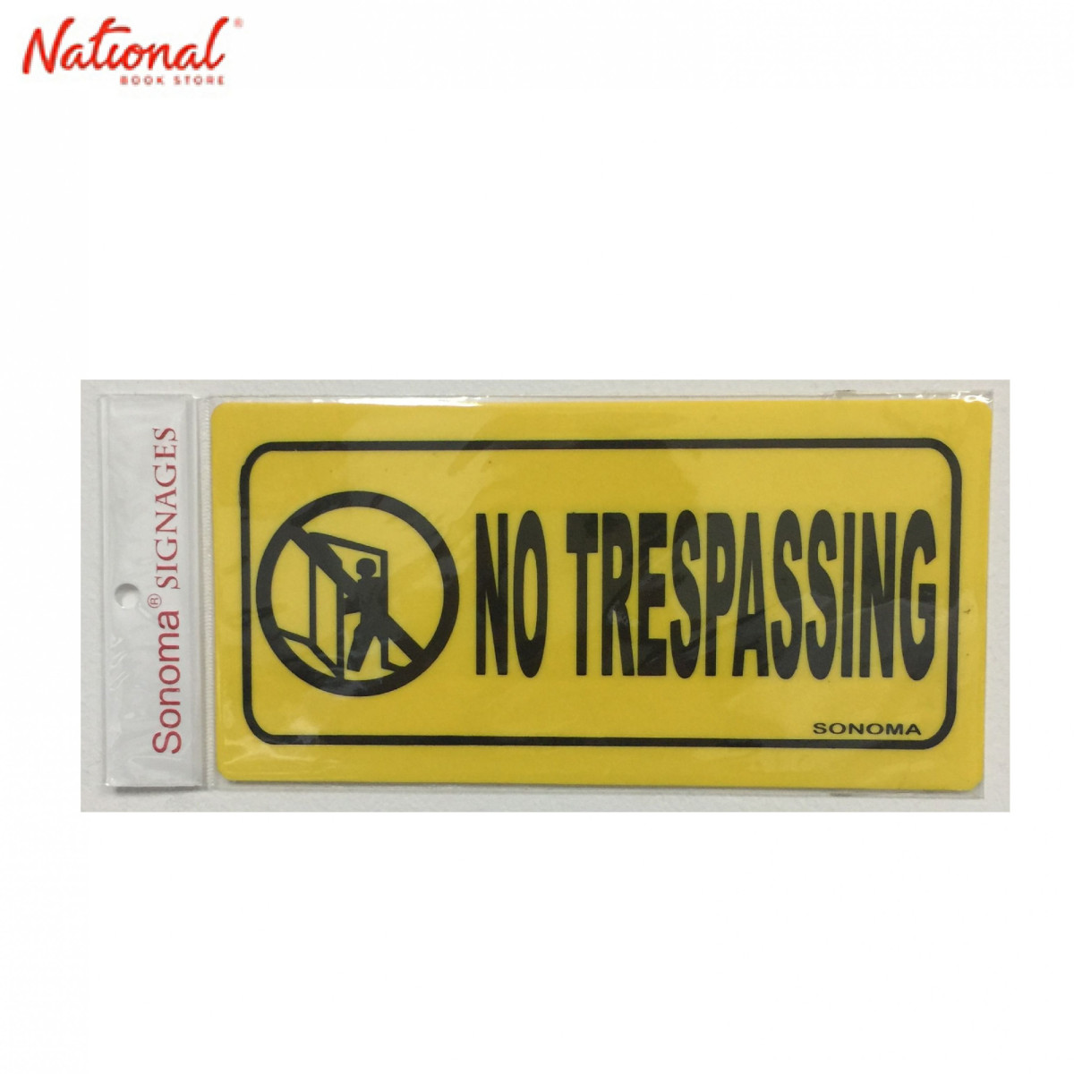 Sonoma Signage 4x8 inches Yellow No Trespassing - Office - Business - Essentials