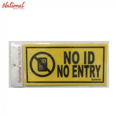 Sonoma Signage 4x8 inches Yellow No ID, No Entry - Office...