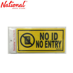 Sonoma Signage 4x8 inches Yellow No ID, No Entry - Office - Business - Essentials