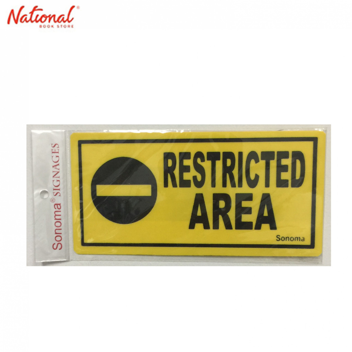 Sonoma Signage 4x8 inches Yellow Restricted Area - Office - Business - Essentials