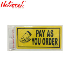 Sonoma Signage 4x8 inches Yellow Pay As You Order - Office - Business - Essentials