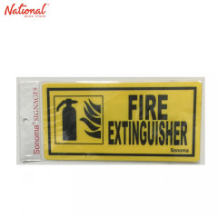 Sonoma Signage 4x8 inches Yellow Fire Extinguisher -...