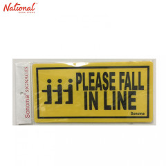 Sonoma Signage 4x8 inches Yellow Please Fall in Line -...