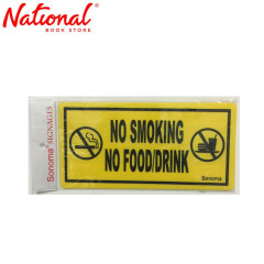 Sonoma Signage 4x8 inches Yellow No Smoking/Food/Drink - Office - Business - Essentials