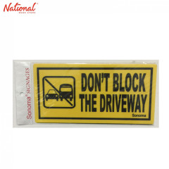 Sonoma Signage 4x8 inches Yellow Dont block the driveway - Office - Business - Essentials