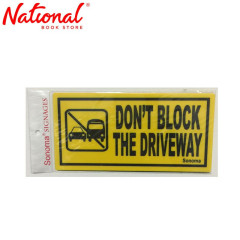 Sonoma Signage 4x8 inches Yellow Dont block the driveway - Office - Business - Essentials