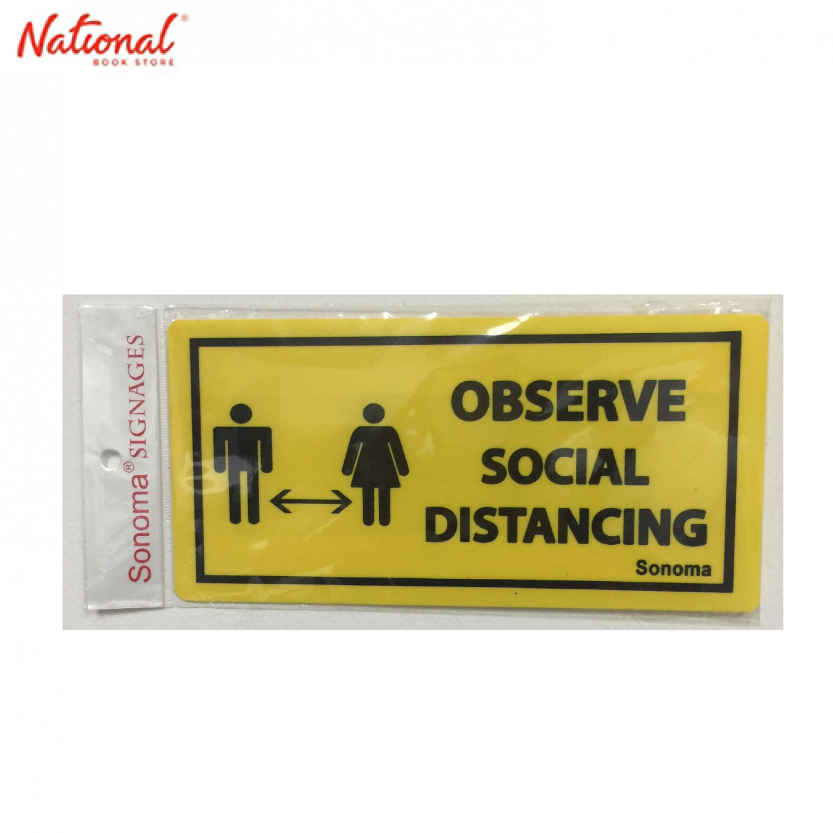 Sonoma Signage 4x8 inches Yellow Observe Social Distancing - Office - Business - Essentials