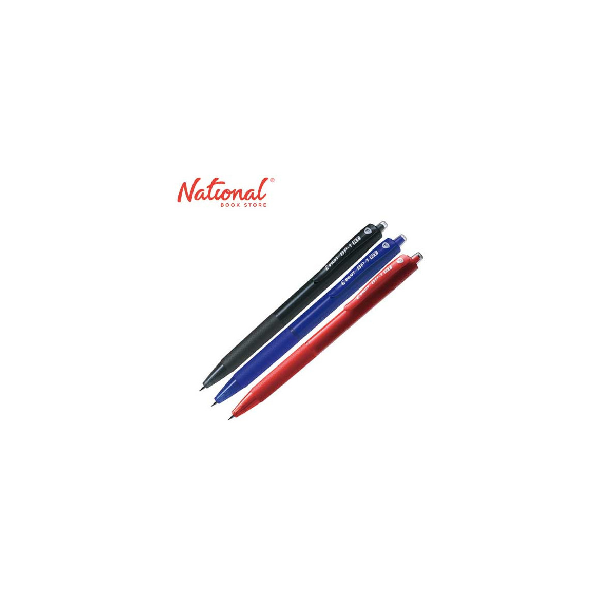 Pilot Retractable Fine Ballpoint Pens 3's Black/Blue/Red P-BP-1RT-F - School Supplies