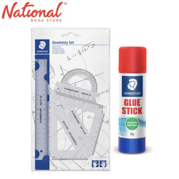 Staedtler Bundle 1 Glue Stick 8 Grams 92010802 1 Math Set 4s 569 PB4-0 - School Supplies