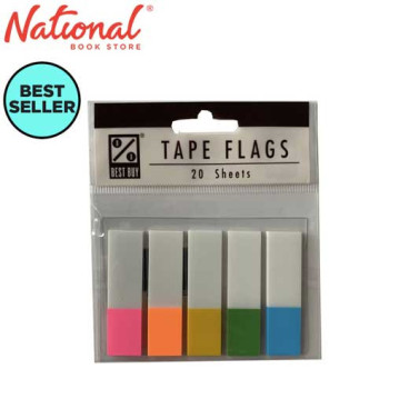 Best Buy Tape Flag Pet 2 .47"X1.77" 20'S X 5 Clear Index Tab Neon Trans